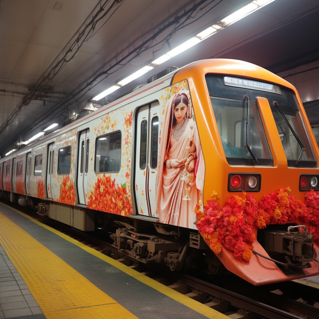 Colourful Metro Advertisement in Kolkata