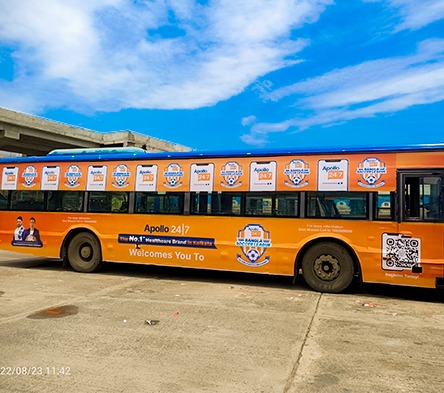 AC bus with eye-catching graphics